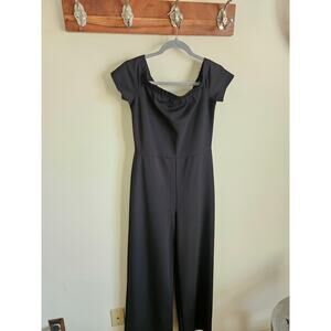 Lulus Black Off-Shoulder Jumpsuit – Size Large